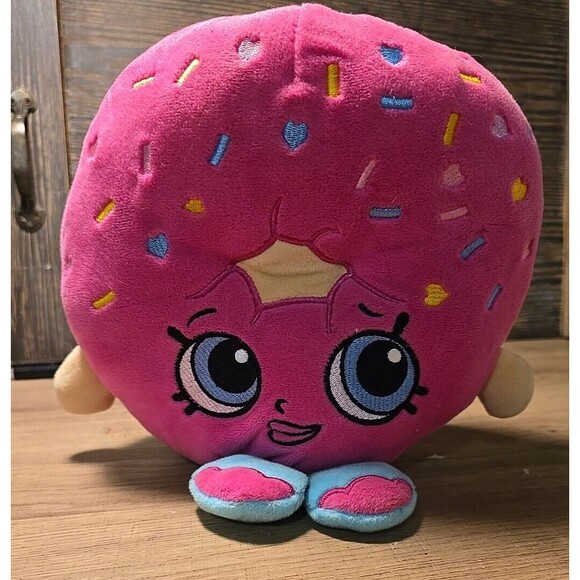 Shopkins D'Lish Donuts Pink with Sprinkles 14" Plush Pillow Penny Jar - Picture 1 of 8